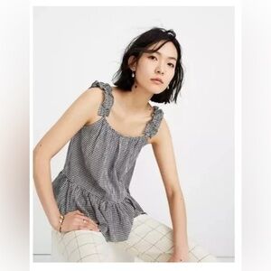 Madewell | Gingham Peplum Cami | Size: 0
